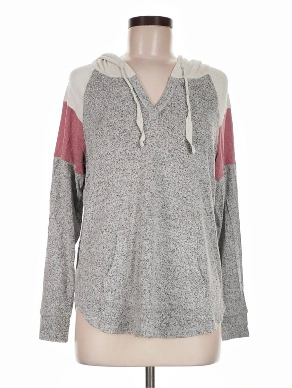 Market & Spruce Color Block Hoodie in Gray & Pink
